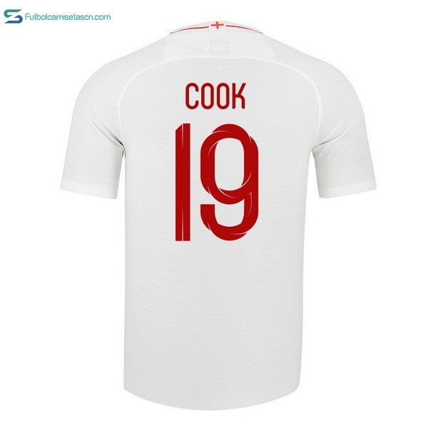 Camiseta Inglaterra 1ª Cook 2018 Blanco